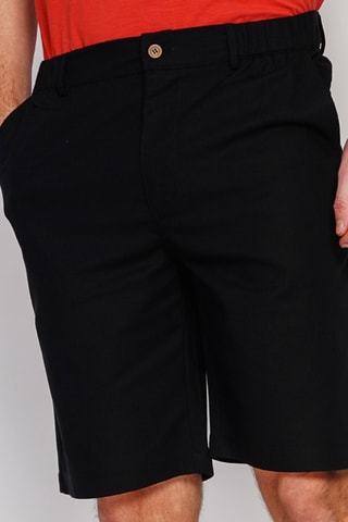 Bermuda semi-slim en lin - Noir