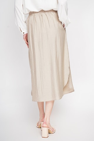 Jupe midi en lin - Beige