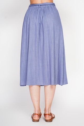 Jupe midi en lin - Bleu