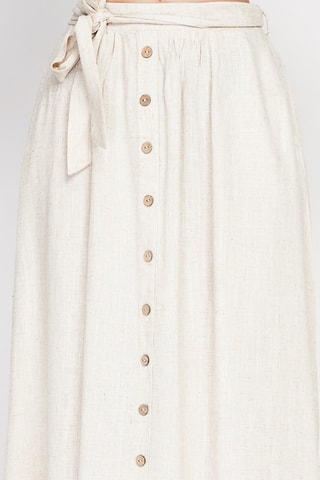 Jupe midi en lin - Beige