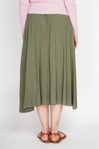 Jupe midi en lin - Kaki