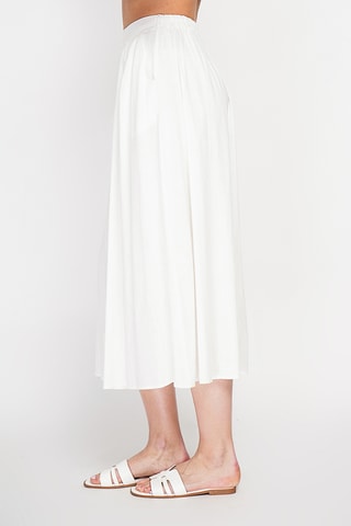 Jupe patineuse en lin - Blanc