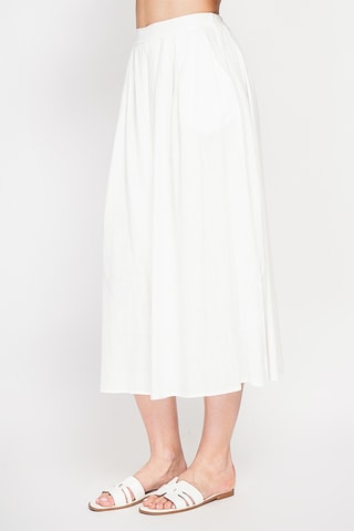 Jupe patineuse en lin - Blanc