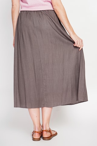 Jupe patineuse en lin - Marron