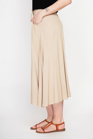 Jupe midi en lin - Camel