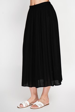 Jupe patineuse en lin - Noir