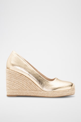 Sandales à talons compensées - Doré