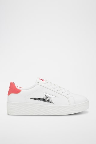 Baskets plateformes Liz - Blanc et rose