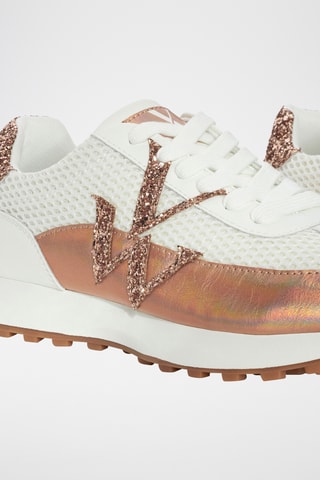 Baskets Mona - Blanc et doré rose