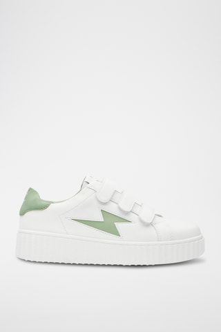 Baskets plateformes Aleïna - Blanc et vert