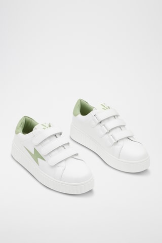 Baskets plateformes Aleïna - Blanc et vert