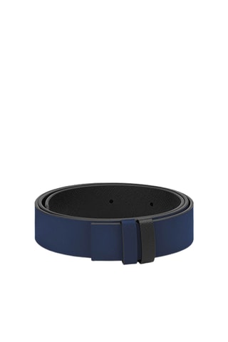 Cinturón de piel saffiano - Azul