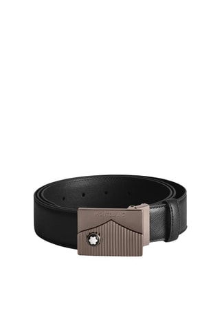 Cinturón de piel saffiano - Negro