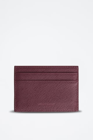 Tarjetero de piel saffiano - Burdeos