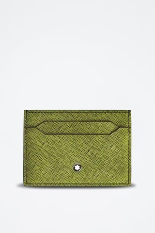 Tarjetero de piel saffiano - Burdeos