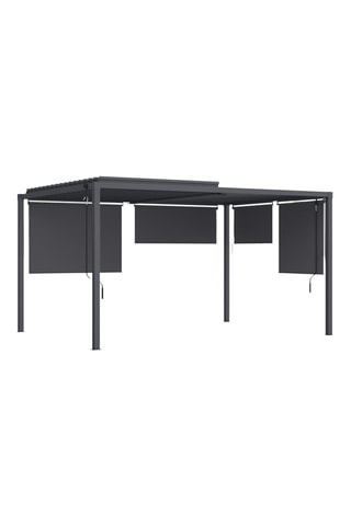 Pergola bioclimatica con 4 tende a rullo - 4 x 3 m