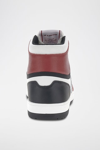 Zapatillas altas de piel Slam - Blanco y rojo