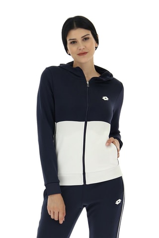 Sweat de tennis à capuche Squadra - Blanc et bleu