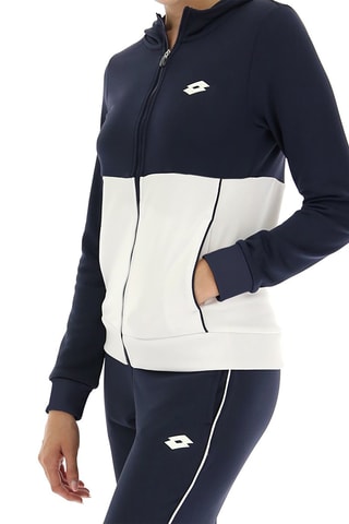 Sweat de tennis à capuche Squadra - Blanc et bleu