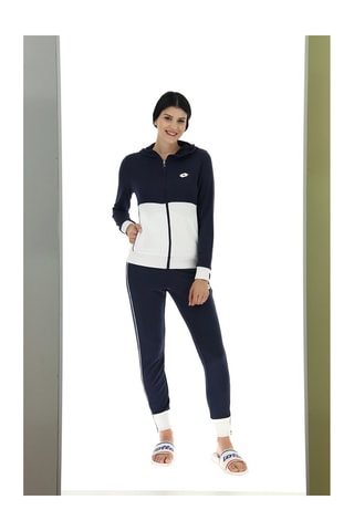 Sweat de tennis à capuche Squadra - Blanc et bleu