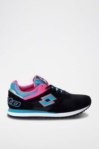 Sneakers en nubuck Runner Plus - Noir et bleu