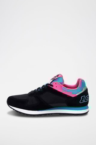 Sneakers en nubuck Runner Plus - Noir et bleu
