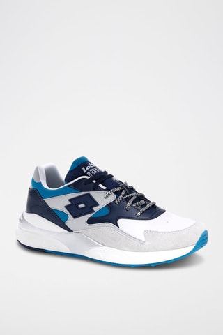 Zapatillas de piel y nobuk - Blanco