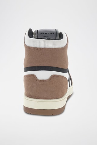 Zapatillas altas de piel Slam - Blanco y marrón