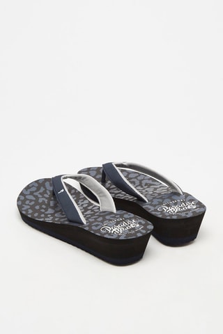 Tongs compensées Moorea Nova VIII - Noir et bleu foncé