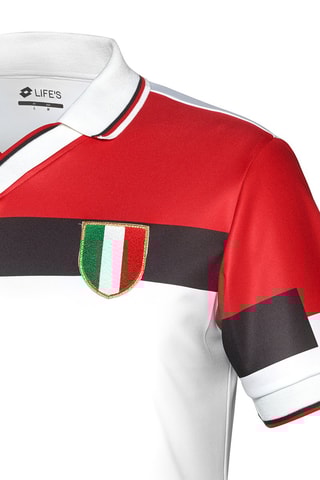 Polo Soccer Retro - Blanc et rouge
