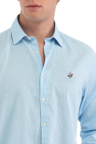 Camisa de lino - Celeste