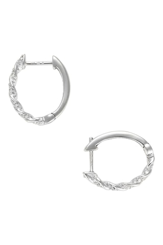 Orecchini a cerchio Trenzas - Oro bianco e diamanti