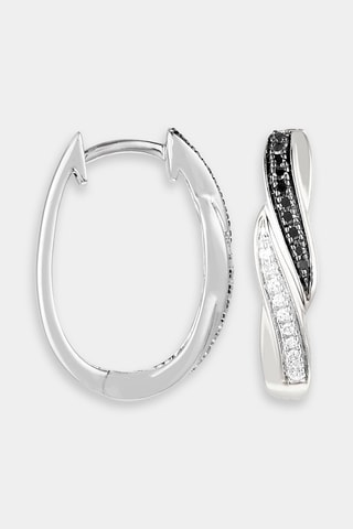 Orecchini a cerchio Elaura - Oro bianco e diamanti