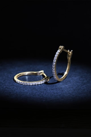 Orecchini a cerchio Sublimes - Oro giallo e diamanti