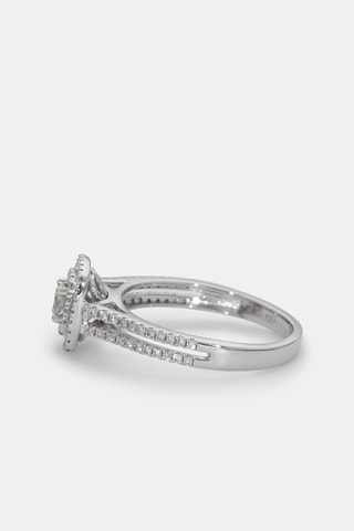 Solitario Carré Scintillant - Oro bianco e diamanti