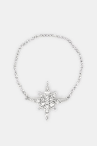 Anello a catena Star - Oro bianco e diamanti