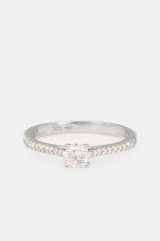 Anello Solitaire Royal - Oro bianco e diamanti