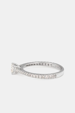 Anello Solitaire Royal - Oro bianco e diamanti