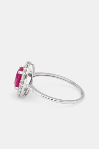 Anello Aqaba - Oro bianco, diamanti e rubino