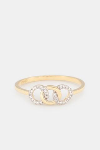 Bague Ronds entrelacés - Or jaune et diamants