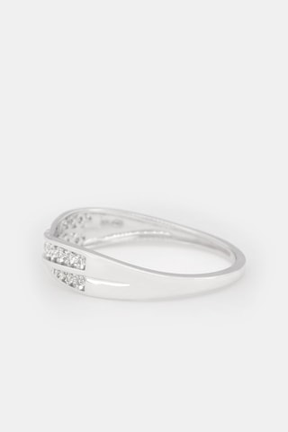 Anello Croce - Oro bianco e diamanti