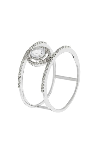 Anello Royaume -  Oro Bianco, Diamanti e Topazio