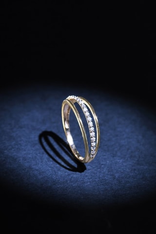 Anello Solara - Oro giallo e diamanti