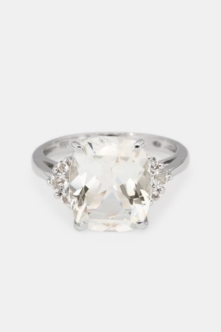 Anello Elif - Oro bianco e topazi