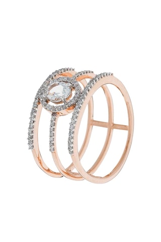 Anello Magical - Oro rosa, diamanti 0,3 kt/82 e topazio