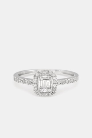 Anello Solitaire Lumineux - Oro bianco e diamanti