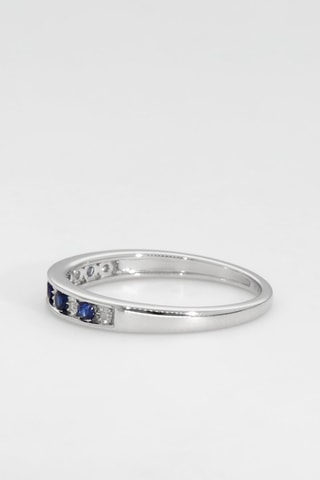 Anello Alternance - Oro bianco, diamanti e zaffiri