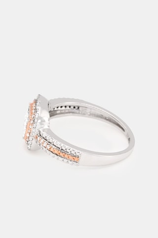 Anello Carré Antique - Oro bianco e oro rosa