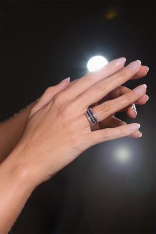 Anello Chemin des Saphirs - Oro bianco, diamanti e zaffiri - Diamanta