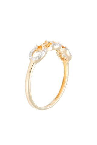 Anello Kalys - Oro giallo, diamanti e citrini